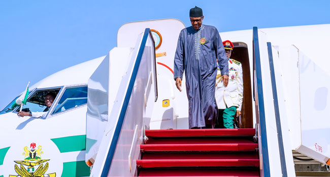President Buhari Returns To Nigeria After Condolence Trip To UAE