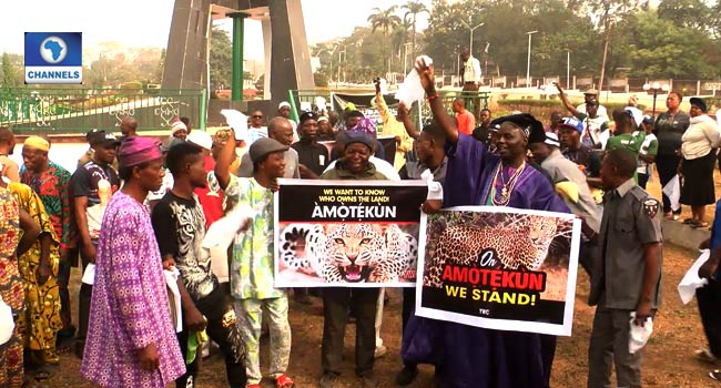 PHOTOS: South West Youths, Local Hunters, Others Rally In Support Of Amotekun