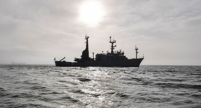 The marine conservation organisation Sea Shepherd Conservation Society (SSCS)'s ship Sam Simon navigates on January 7, 2020. LOIC VENANCE / AFP