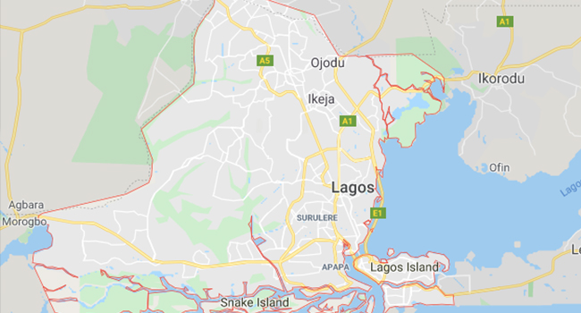 A map of Lagos used to illustrate the story.
