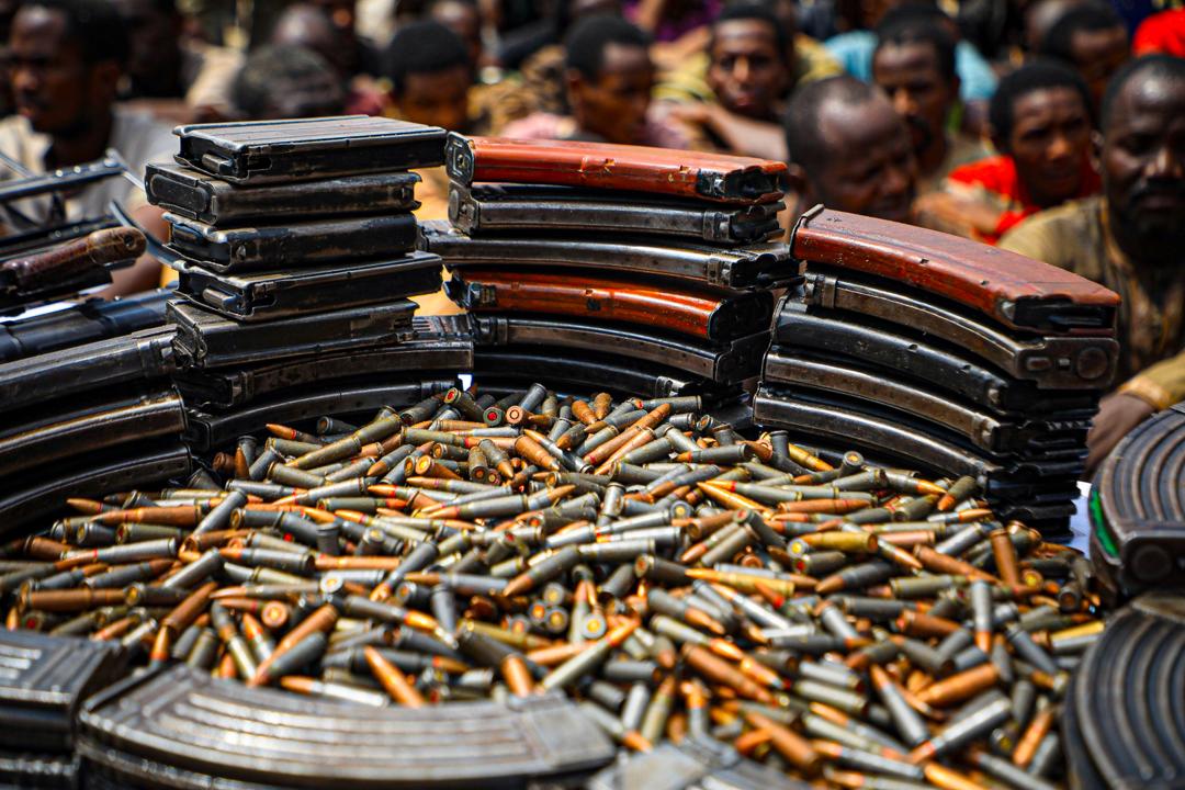 Recovered ammunitions on display during a parade of suspects by the Special Anti-Robbery Squad of the Nigerian Police Force in Abuja on March 11, 2020. Photo: Sodiq Adelakun / Channels TV