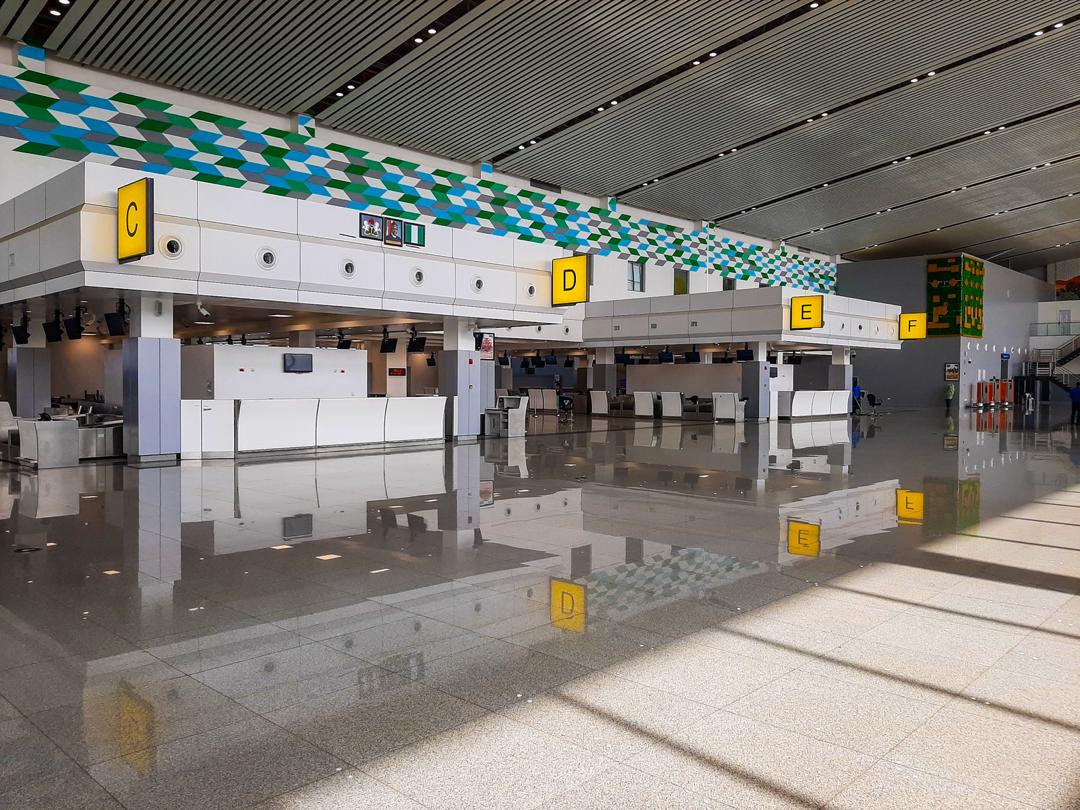 A view of the deserted Nnamdi Azikwe International Airport, Abuja on Monday March 23, 2020. Channels Television / Sodiq Adelakun.