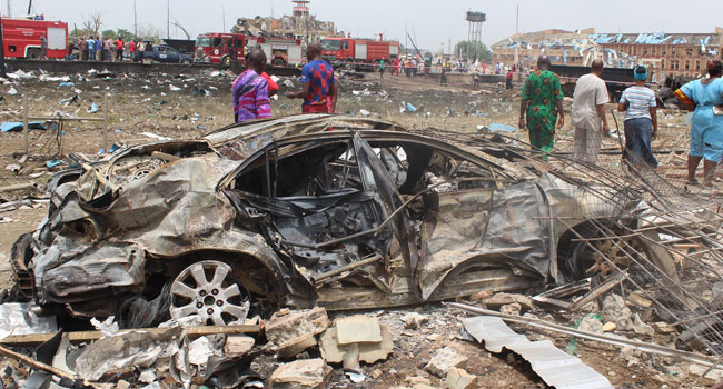 Many residents lost properties to a fire triggered by the explosion. Photo Credit: Solomon Elusoji / Channels TV