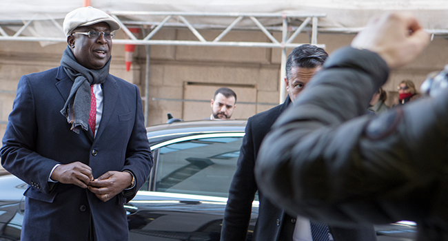 Nigeria's Minister of State for Petroleum Resources Timipre Sylva arrives for the 178th Organization of Petroleum Exporting Countries (OPEC) meeting in Vienna, Austria, on March 5, 2020. ALEX HALADA / AFP