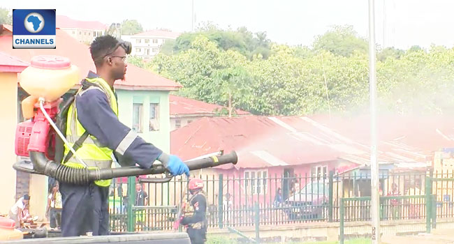 PHOTOS: Ekiti Govt Fumigates Markets, Public Places Amid COVID-19 Lockdown