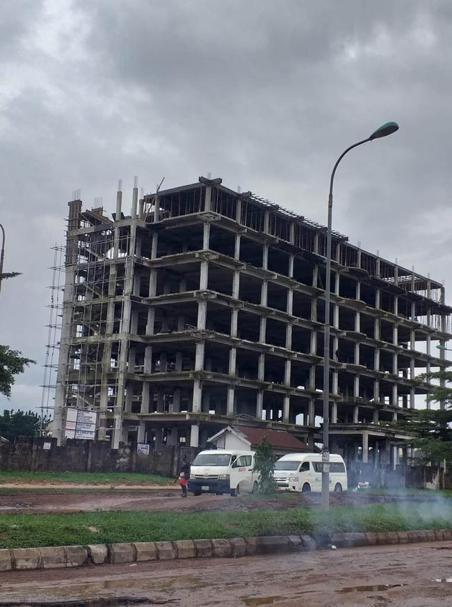 The original structure of the eight-story building that collapsed in Imo state on April 30, 2020.