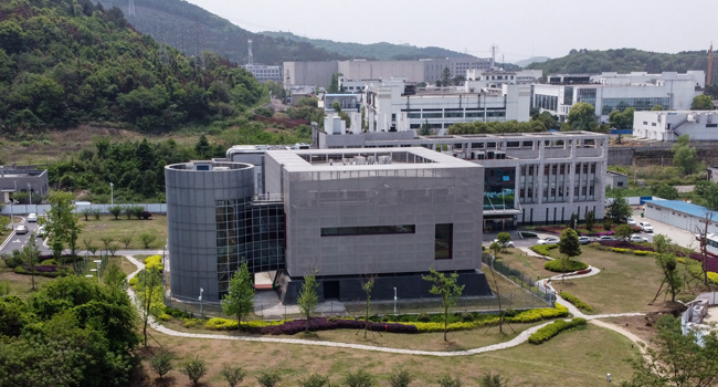 An aerial view shows the P4 laboratory at the Wuhan Institute of Virology in Wuhan in China's central Hubei province on April 17, 2020. Hector RETAMAL / AFP