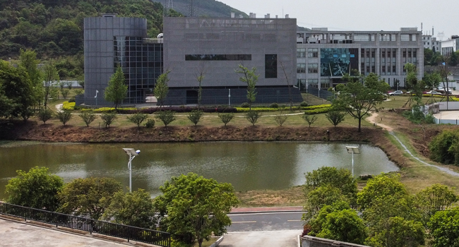 An aerial view shows the P4 laboratory at the Wuhan Institute of Virology in Wuhan in China's central Hubei province on April 17, 2020.  Hector RETAMAL / AFP