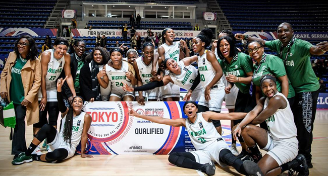 D'Tigress team after qualifying for the now postponed Tokyo Olympics.