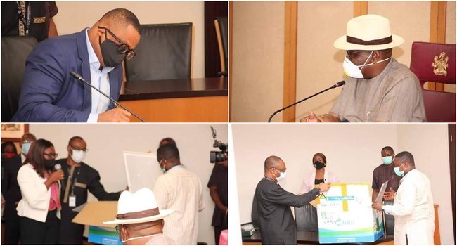 Wike Calls For Co-Operation From Oil Majors As Mobil Nigeria Presents COVID-19 Test Machine