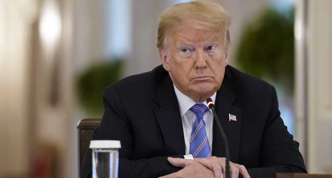 U.S. President Donald Trump participates in a meeting of the American Workforce Policy Advisory Board in the East Room of the White House on June 26, 2020 in Washington, DC. Drew Angerer/Getty Images/AFP