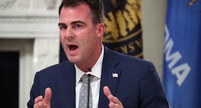  In this file photo taken on June 18, 2020, Oklahoma Governor Kevin Stitt speaks during a roundtable at the State Dining Room of the White House in Washington, DC. ALEX WONG / GETTY IMAGES NORTH AMERICA / AFP