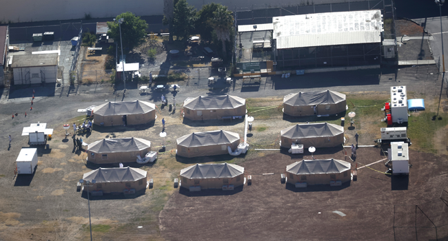 A view of a new emergency care facility that was erected to treat inmates infected with COVID-19 at San Quentin State Prison on July 08, 2020 in San Quentin, California.  Justin Sullivan/Getty Images/AFP