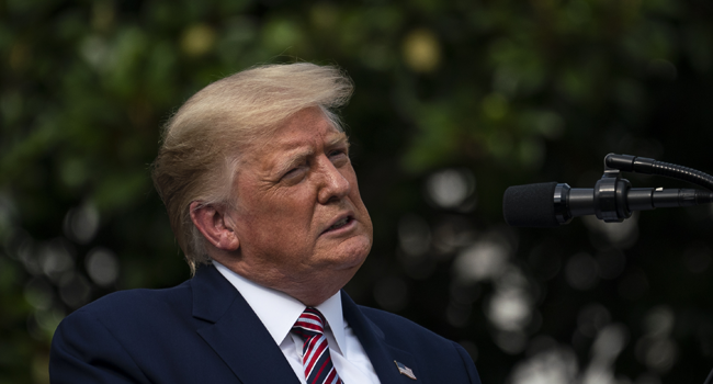 U.S. President Donald Trump speaks during an event about regulatory reform on the South Lawn of the White House on July 16, 2020 in Washington, DC. Drew Angerer/Getty Images/AFP