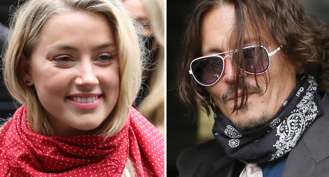 A combination of pictures shows US actress Amber Heard (L) and her former husband US actor Johnny Depp (R) arriving on the second day of Depp's libel action against News Group Newspapers (NGN), at the High Court in London, on July 8, 2020. ISABEL INFANTES / AFP