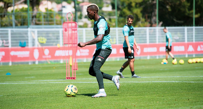 This pictures shows Henry Onyekuru in training at AS Monaco on August 4, 2020.