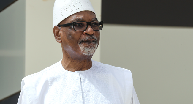 In this file photo taken on June 30, 2020 Mali President Ibrahim Boubacar Keita poses for a photo during the G5 Sahel summit in Nouakchott. Ludovic MARIN / POOL / AFP