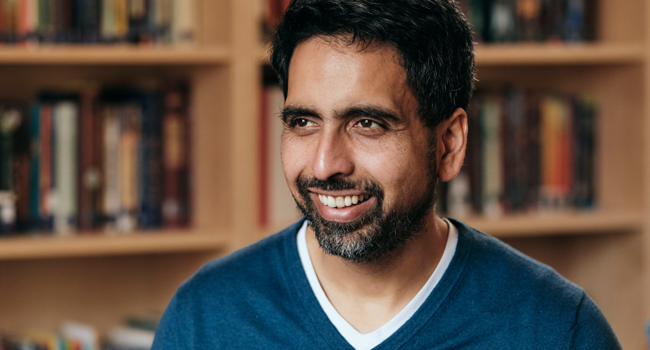 This undated photo courtesy of the Khan Academy, shows founder Salman "Sal" Khan at his home in San Francisco, California. Khan Academy / AFP