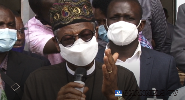 Minister of Information and Culture, Lai Mohammed, spoke to reporters on August 15, 2020, during an inspection of the Lagos-Ibadan railway project.