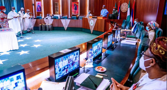 Buhari Presides Over Virtual FEC Meeting, Swears In 12 Permanent Secretaries