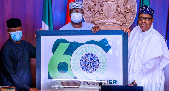 ‘Together Shall We Be’: Buhari Unveils ‘Nigeria At 60’ Logo, Theme