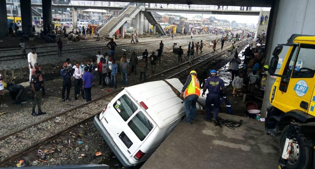 Two Killed As Vehicles Collide With Train In Oshodi