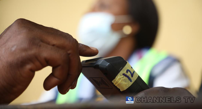 A file photo of a voter at an election poll center. Sodiq Adelakun/Channels Television