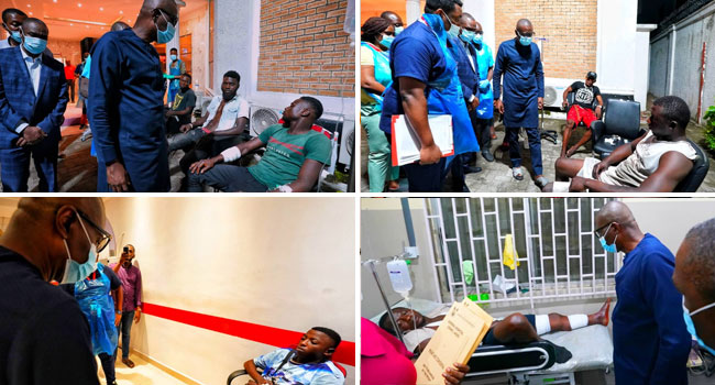 Sanwo-Olu’s Visit To Injured Lekki #EndSARS Protesters In Pictures