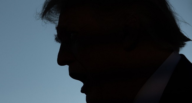 silhouette of Donald Trump