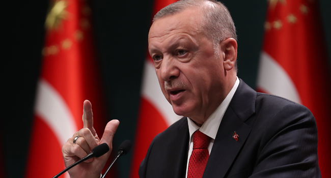 Turkish President Recep Tayyip Erdogan makes a speech after cabinet meeting at Presidential Complex in Ankara on November 3, 2020. Adem ALTAN / AFP