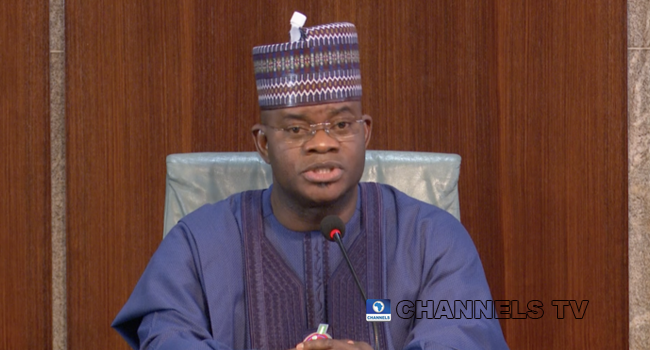 Kogi Governor Yahaya Bello addressed the press on November 17, 2020.