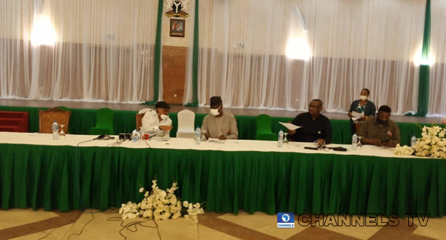 Federal Government representatives met with labour union leaders in Abuja on November 22, 2020.