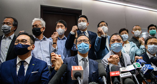 Hong Kong’s Pro-Democracy Lawmakers To Resign