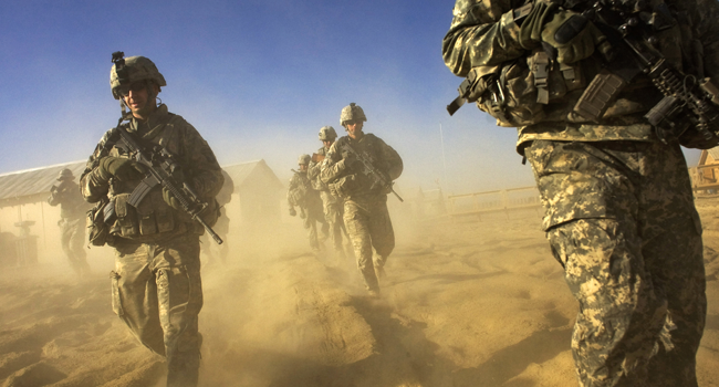 In this file photo taken on November 28, 2008, US Army soliders from 1-506 Infantry Division set out on a patrol in Paktika province, situated along the Afghan-Pakistan border. DAVID FURST / AFP