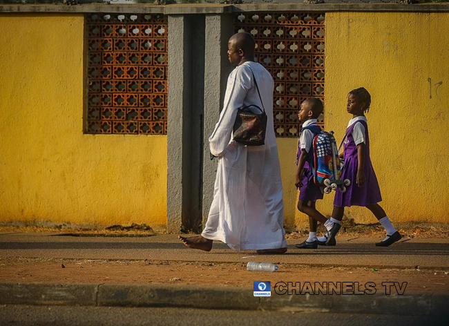 Students resumed at Government Junior Secondary School, Area 11, Garki Abuja on January 18, 2021, amid the coronavirus pandemic. Sodiq Adelakun/Channels Television.