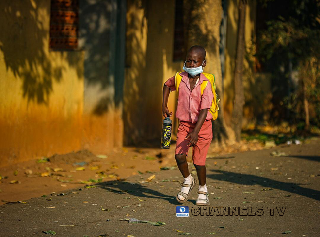 Students resumed at Government Junior Secondary School, Area 11, Garki Abuja on January 18, 2021, amid the coronavirus pandemic. Sodiq Adelakun/Channels Television.