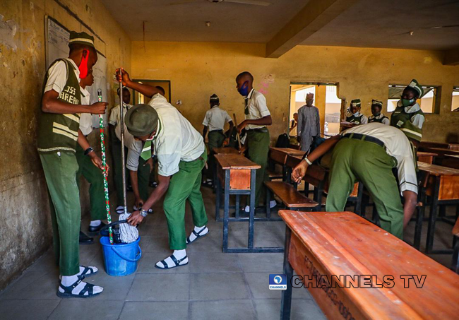 Students resumed at Government Junior Secondary School, Area 11, Garki Abuja on January 18, 2021, amid the coronavirus pandemic. Sodiq Adelakun/Channels Television.