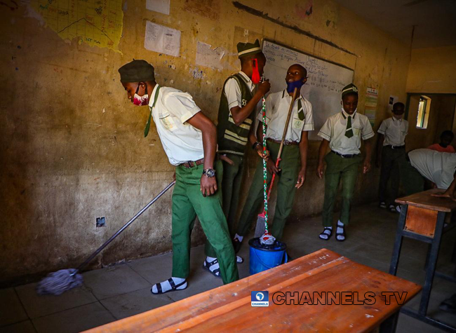 Students resumed at Government Junior Secondary School, Area 11, Garki Abuja on January 18, 2021, amid the coronavirus pandemic. Sodiq Adelakun/Channels Television.