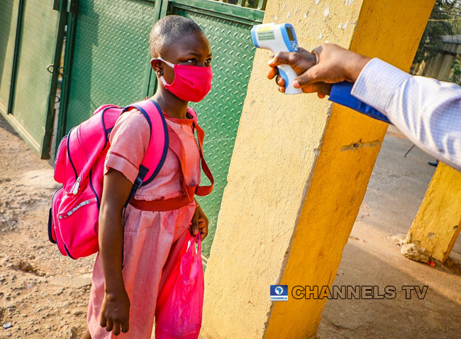 Students resumed at Government Junior Secondary School, Area 11, Garki Abuja on January 18, 2021, amid the coronavirus pandemic. Sodiq Adelakun/Channels Television.