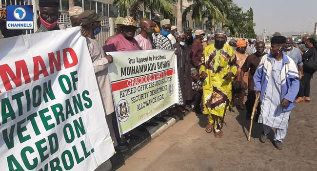 Pension Arrears: Retired soldiers protest in Abuja