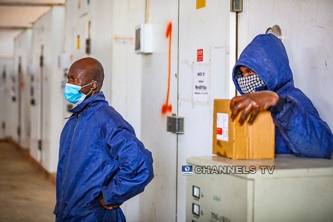 The Executive Director of the National Primary Health Development Agency, Dr Faisal Shuaib gave a tour of the National Strategic Cold Store in Abuja on January 19, 2020. Sodiq Adelakun/Channels Television