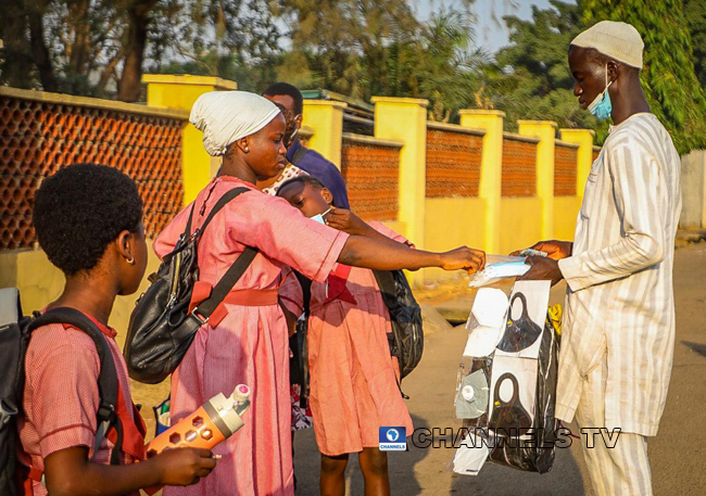 Students resumed at Government Junior Secondary School, Area 11, Garki Abuja on January 18, 2021, amid the coronavirus pandemic. Sodiq Adelakun/Channels Television.