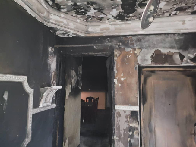 Mr Sunday Igboho's house was engulfed in flames on January 26, 2021.
