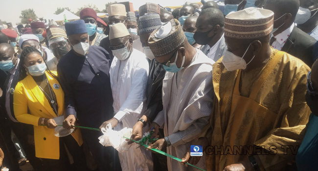 Dignitaries, including Transportation Rotimi Amaechi, were present at the commissioning of the Kano to Maradi railway on February 9, 2021.