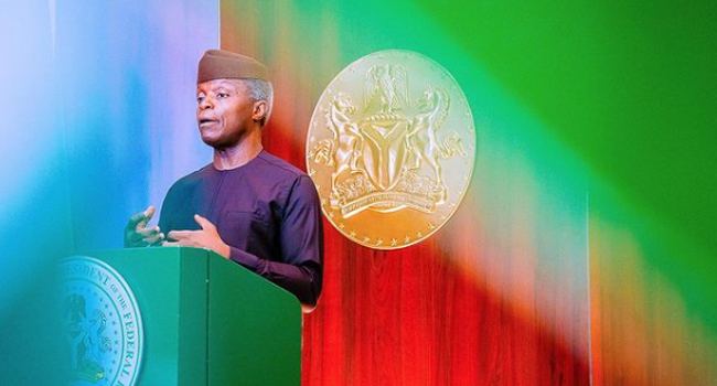 Vice President Yemi Osinbajo delivered a keynote at a CBN event on February 26, 2021.