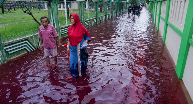 Batik Dye Causes Blood-Red Flood In Indonesia