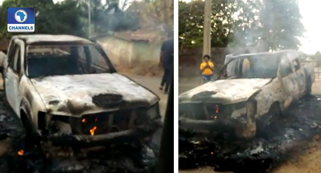 Officer Shot Dead As Gunmen Attack, Burn Police Patrol Van In Anambra