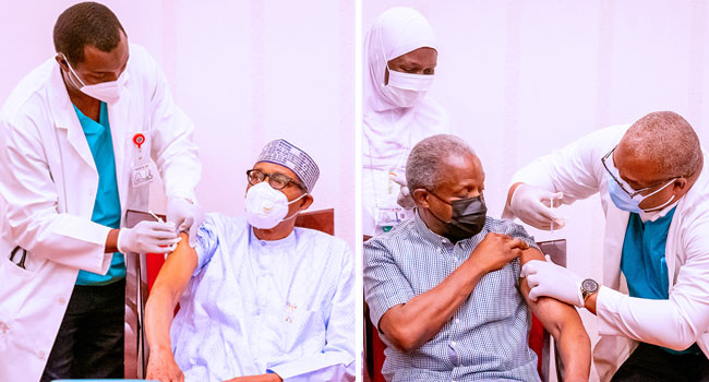UPDATED: Buhari, Osinbajo Receive COVID-19 Vaccine Jabs Live