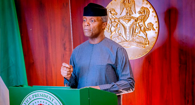 A file photo of Vice President Yemi Osinbajo