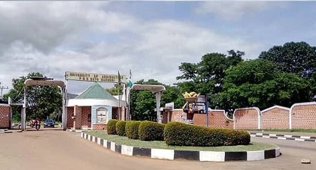 A photo showing an entrance into the Federal University of Agriculture, Makurdi.